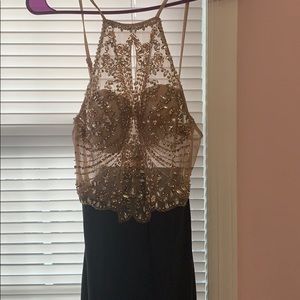 Black and Gold Prom Dress